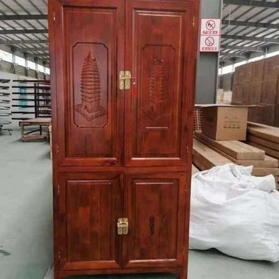 香樟木全樟木实木原木衣柜推拉滑移门三门整体衣柜中式家具可定
