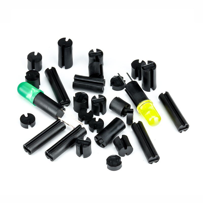 黑色双槽LED间隔柱垫高柱LED灯柱发光管座二极管灯座隔离柱3/5mm