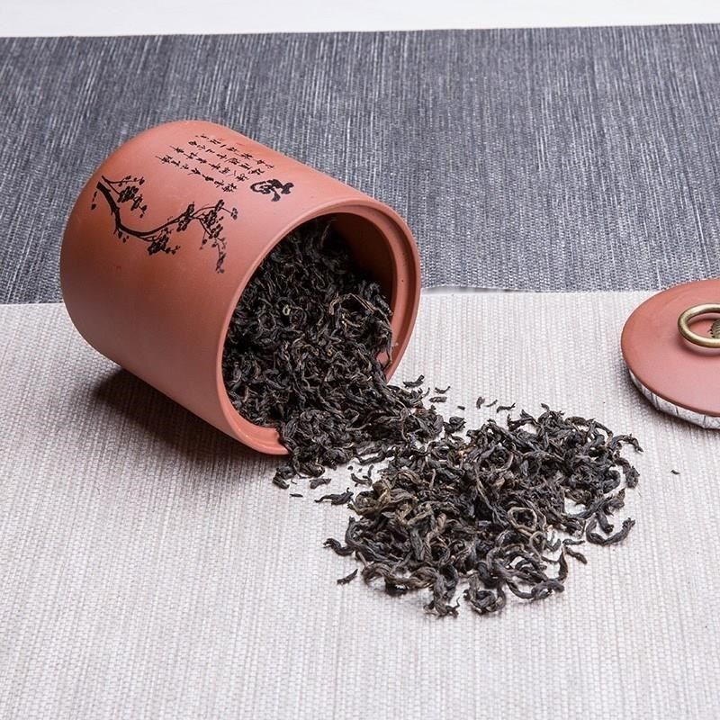 紫砂茶叶罐大号普洱茶缸陶瓷存茶道茶醒茶罐家用特大码密封茶叶桶