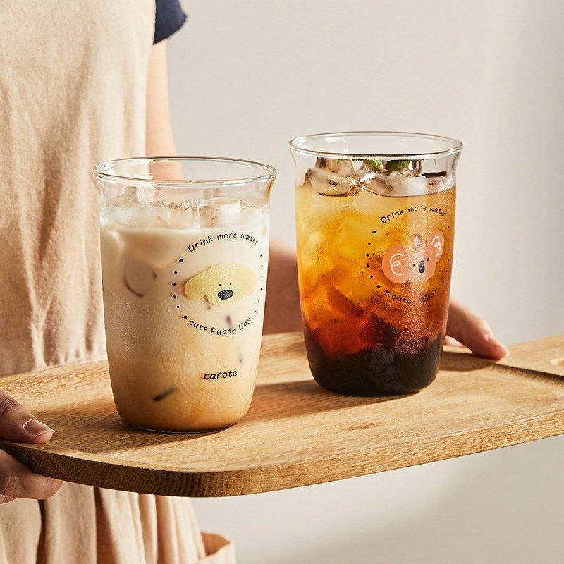 卡罗特高硼硅玻璃杯泡茶果汁牛奶咖啡杯高颜值家用耐高温水杯子女
