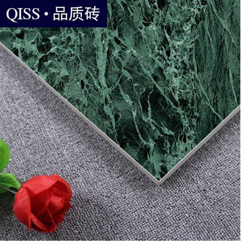 阿尔卑斯绿大理石瓷砖600X900现代H防滑耐磨客厅地砖电视背景墙砖