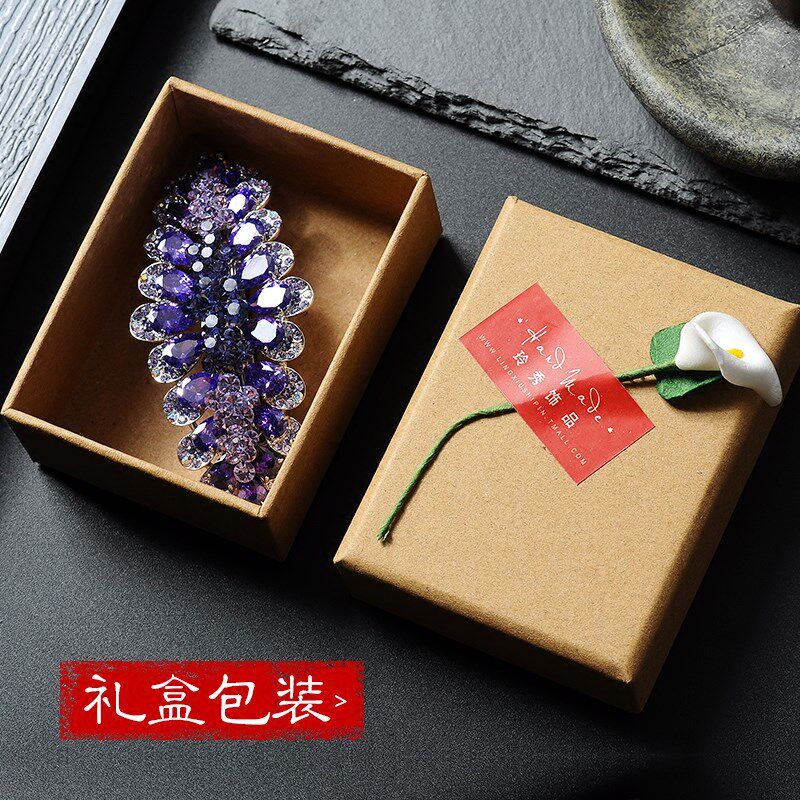 弹簧夹大号发夹韩国水晶马尾夹百搭简约一字夹顶夹发卡韩版横夹