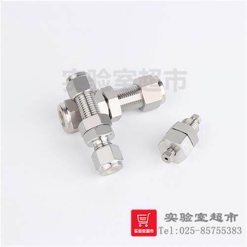 新品316L 不锈钢卡套穿板接头 卡套直通穿板 隔壁隔板双卡套二通