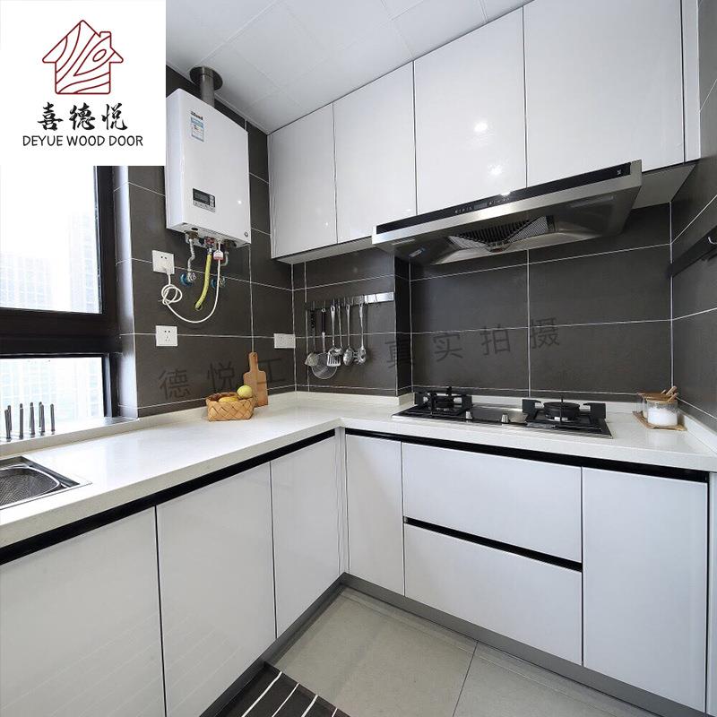 南京现代简约整体实木橱柜制做北欧L型式厨房柜装修设计全屋