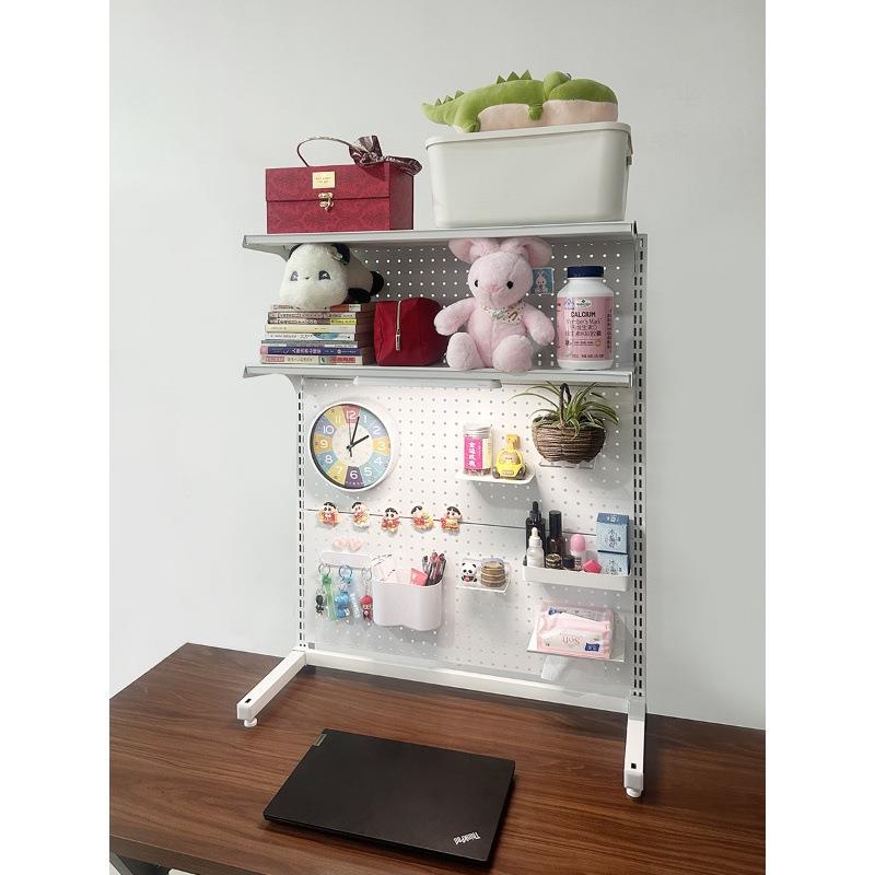 铭添简易书架洞洞板桌面置物架铁艺桌上收纳小架子学生宿舍书桌整