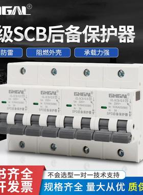 国标GL-SCB12.5 一级二级SCB后备保护器 SPD前置开关 2P 4P T1 T2
