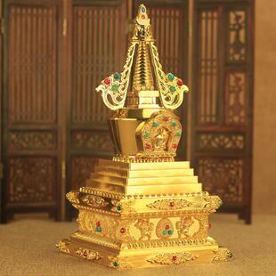 精美雕花藏式 菩提塔藏传舍利塔法器摆件供佛 7寸 如来八塔