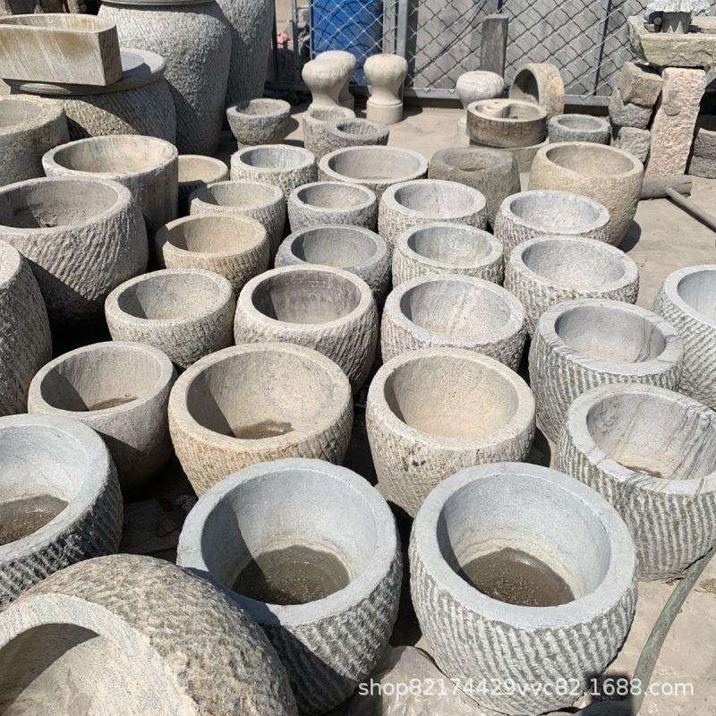 石臼打糍粑家用石窝年糕石臼子大号特大号青石原石墩窑子老式石臼