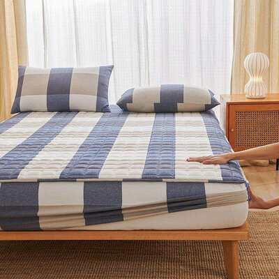 加厚纯棉床笠套单件家用夹棉床罩防滑全棉席梦思床垫保护罩冬季