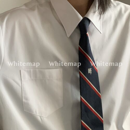 WM秋季日系校供感m制服尖领硬领长袖衬衫JK女生DK男生学院风衬衣