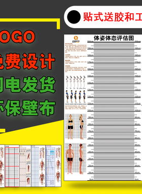 现货体态评估表瑜伽健身私教体位姿势体测表身体评估表免费加LOGO