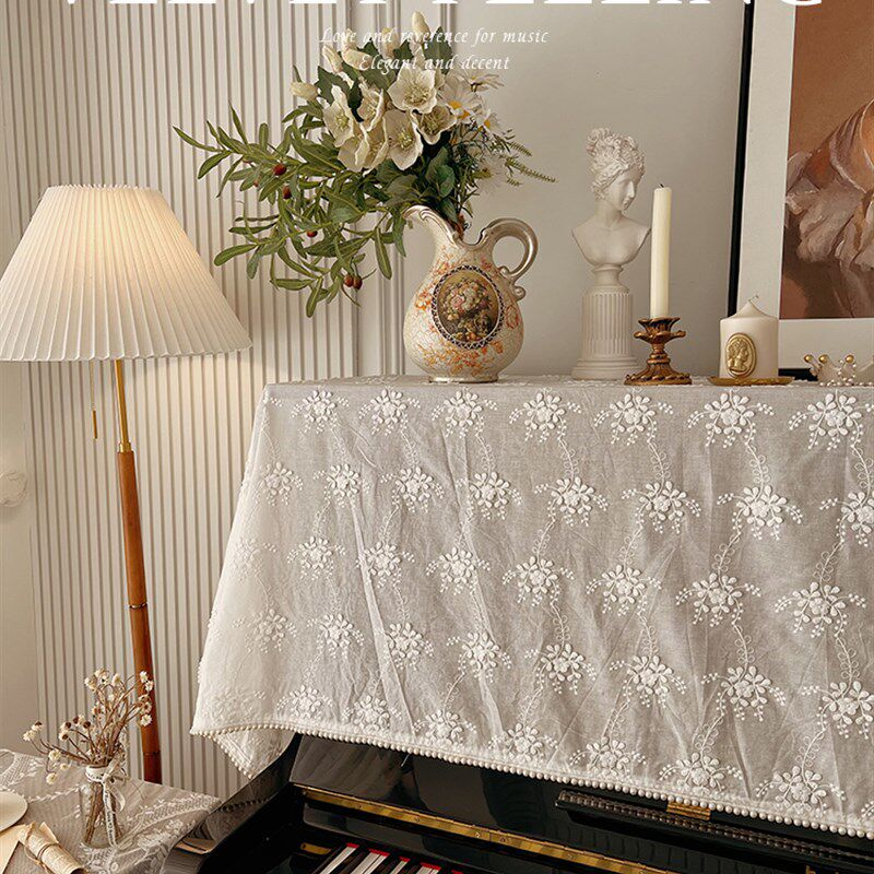 法式田园蕾丝钢琴m罩防尘罩现代简约电钢琴半罩琴键盖巾布琴凳罩