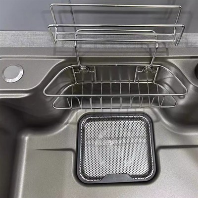 芯小将洗菜盆中式聚宝盆火山纹SUS304不锈钢厨房水槽大单槽台中盆