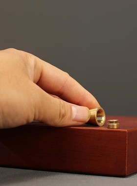 实木加厚木制方底座家用搭配摆件长方形铜角可拆卸书房客厅装饰品