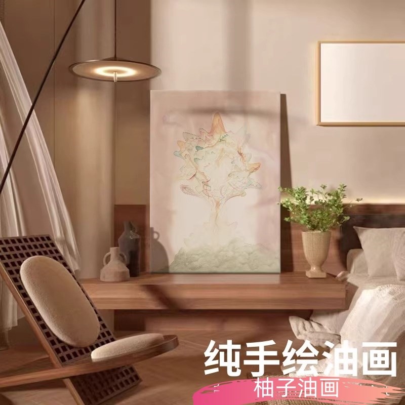 法式中古风手绘油画客厅餐厅抽象装饰挂画玄关艺术落地摆件