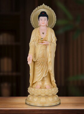 汉白玉西方三圣塑像家用佛堂供奉阿弥陀佛观音菩萨大势至佛像摆件