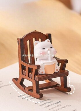 可爱猫咪日系解压小摆件办公室桌面装饰女生工位情绪生日起起