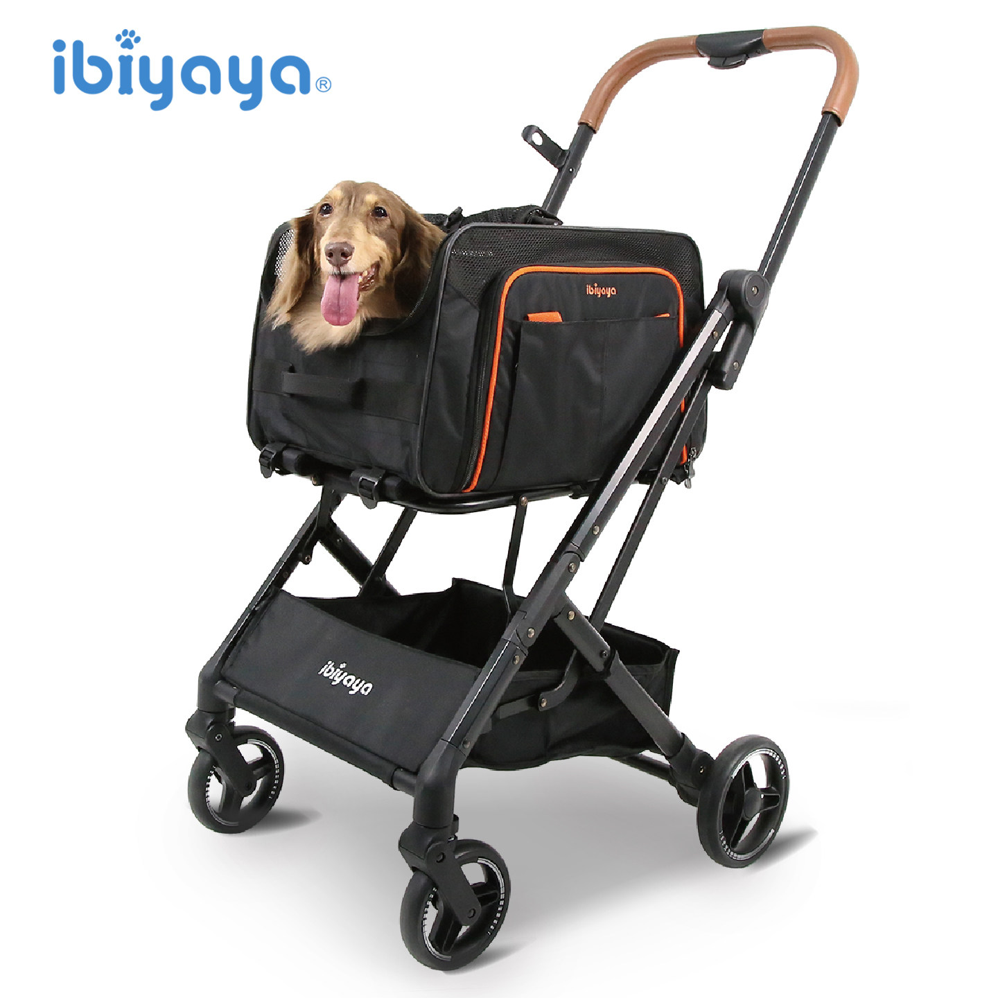 ibiyaya宠物推车轻便双肩背包提篮车载笼胸前包小型犬猫狗FS2319