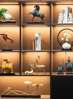 领导高档办公室摆j件总经理酒柜老板柜新中式高端装饰品轻奢高级