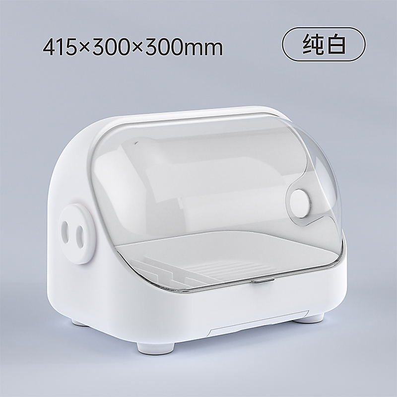 沥水碗柜家用碗碟置物架可爱小猪带盖G小型餐具碗架厨房碗筷收纳