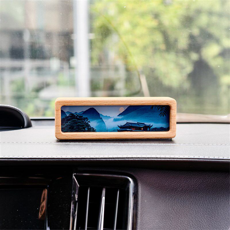 原创实木车载书法摆台汽车中控台C诗词摆件创意名言格言框定制礼