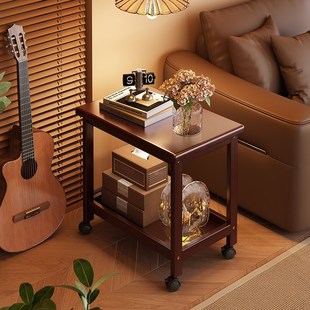 中古风小推车客厅边n桌茶几收纳置物架高级感可移动家用沙发边几
