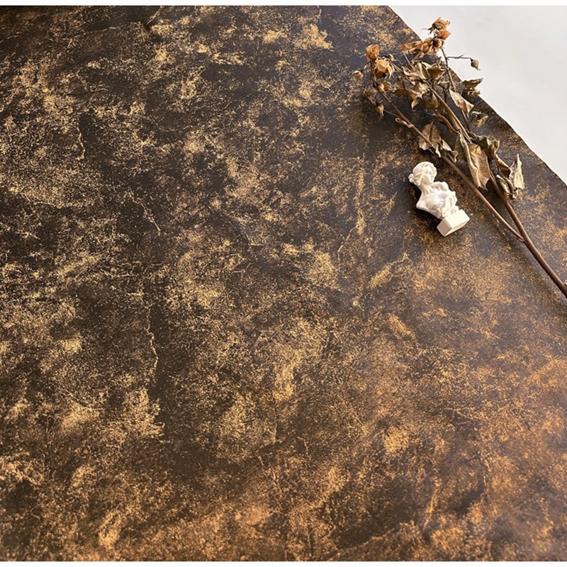 复古金棕色斑驳无缝墙布深咖栗色棕红棕褐L铜褐色古铜色工业风壁