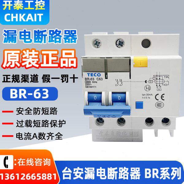 BR-32 BR-63 2P原装台安TECO漏电开关小型断路器过载保护器开关