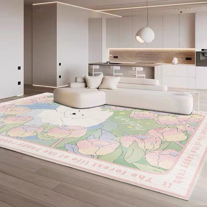 地毯客厅卡通奶i油风卧室床边毯少女房间防滑沙发茶几垫大面积满