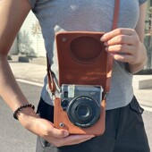 立得富士MINI99保护保护套相机相机包透明复古单肩皮质收纳