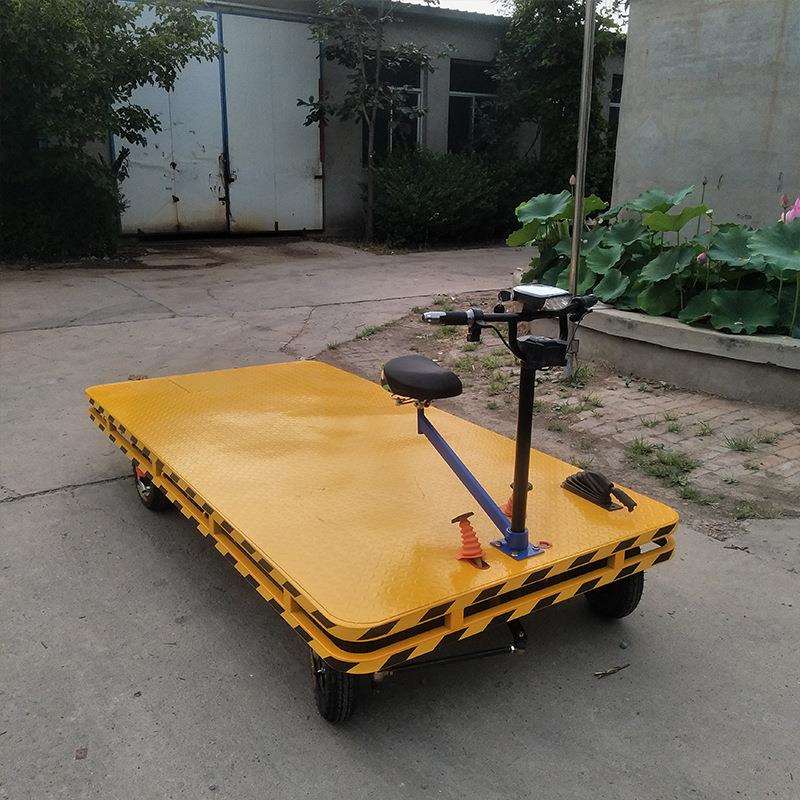 电动四轮平板车 脚刹手刹大功率拉货车 仓库搬运周转车铭通
