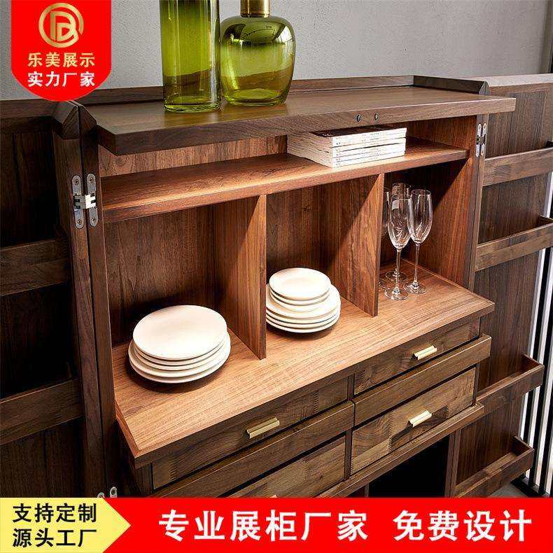 意式家用餐边酒柜木质亚克力玻璃展柜展示柜高柜实力厂家