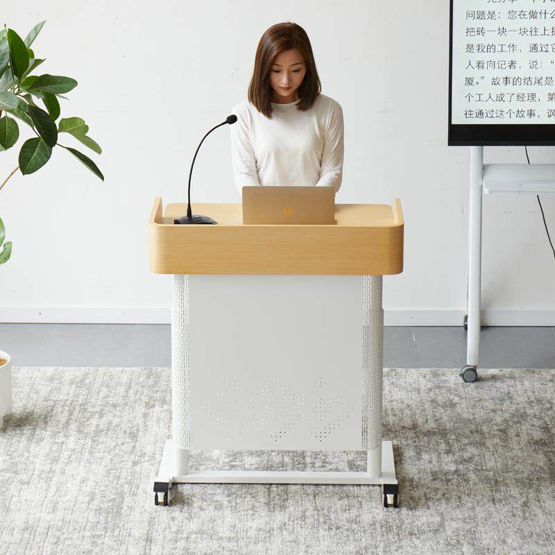 移动演讲台发言台学校讲台桌教师专用升降办公会议主持台接待迎宾