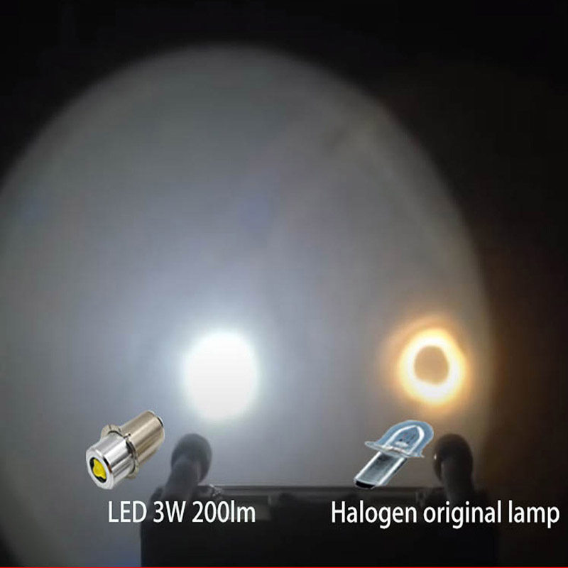 P13.5S接口LED手电筒灯泡e10螺口3W灯珠3V5v6v12v24V通用BA9S白黄