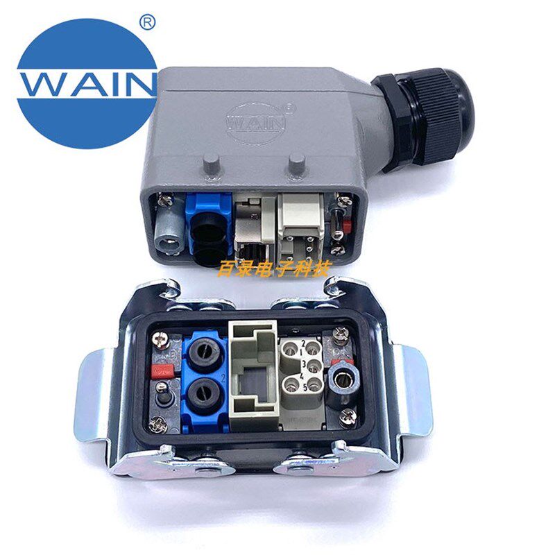 WAIN唯恩重载连接器  2气5电带网口RJ45 集成电路模块  HARTING