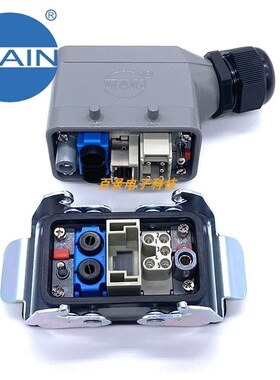 WAIN唯恩重载连接器  2气5电带网口RJ45 集成电路模块  HARTING