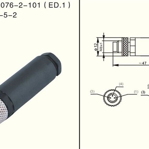 防水航空插头M8传感器连接器 M83P 4P针孔 传感器接头 四芯三芯