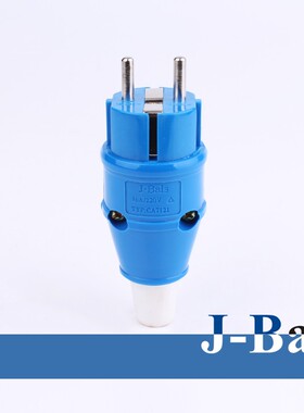 2芯16A工业插头 二芯极欧式插头 220V 二极带保护欧式插头 CA7121