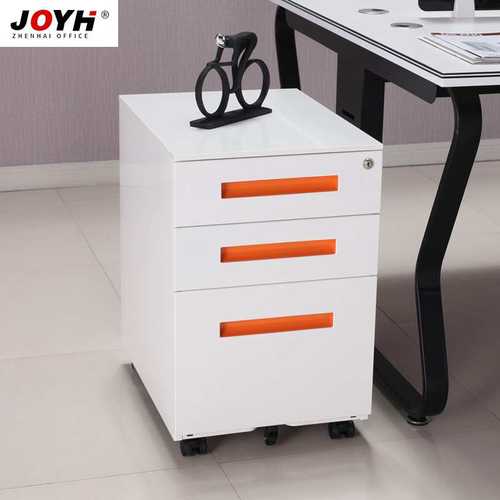 办公活动柜铁皮桌下柜储物柜移动矮柜杂物柜子文件挂捞柜带万向轮