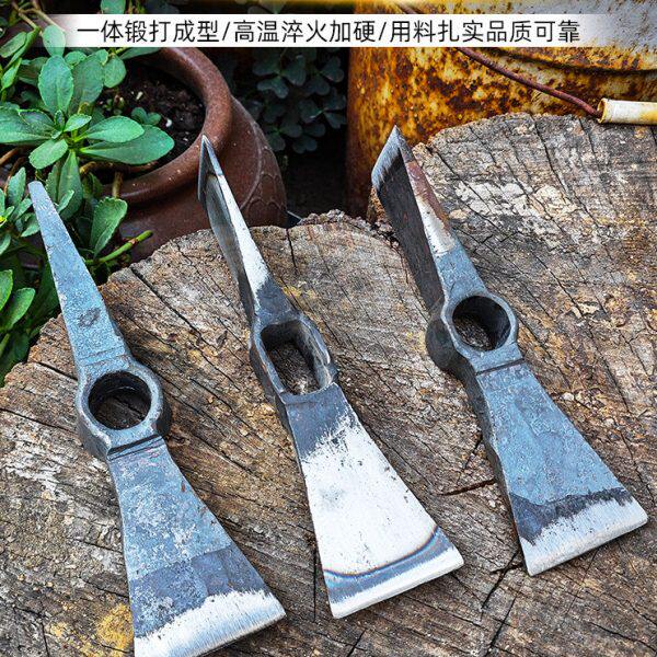 十字镐手工锻打两用铁锄头户外笋镐斧淬小镐洋镐火挖桩挖钢神器全