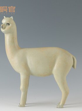 送人饰品萌草泥马红酒架工艺品铜制摆件萌手工礼品古铜官 羊驼