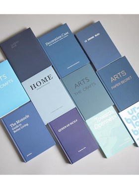 蓝色简约装饰真书 样板房陈列装饰书 样板间饰品摆件 拍摄道具书