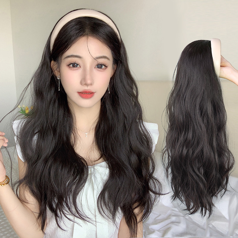 发箍假发一体可拆卸n半头套式蓬松增发量高颅顶秋冬发箍卷发女长