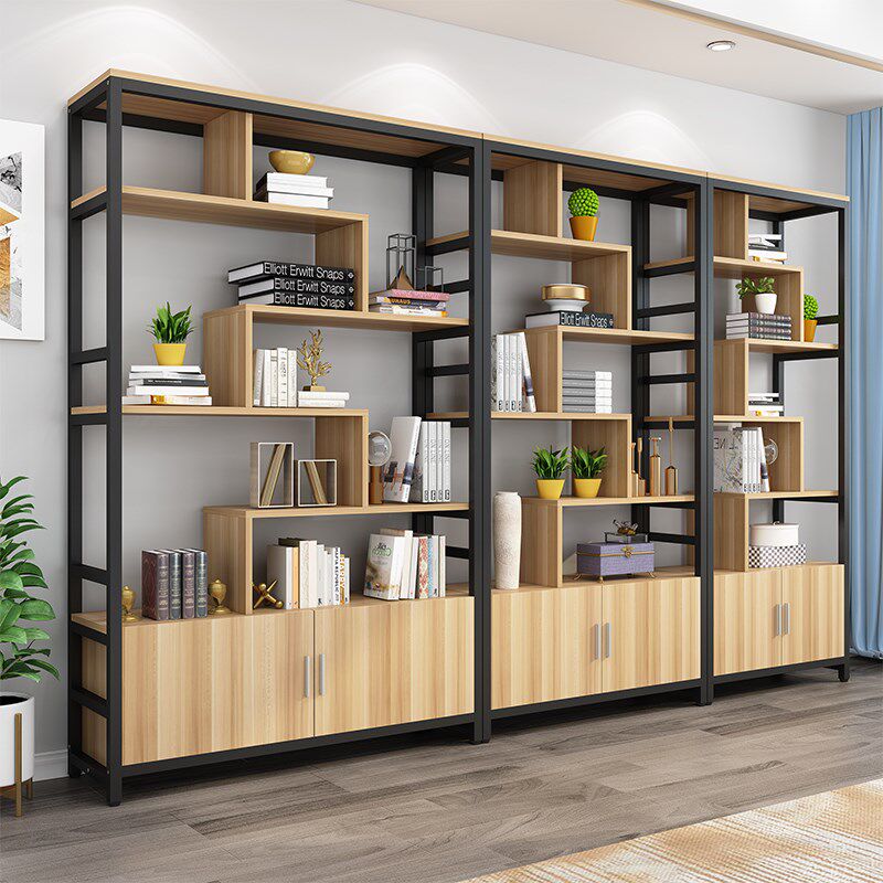 办公室隔断置物架落地客厅装饰柜镂空双面玄关花架屏Y风柜书架铁