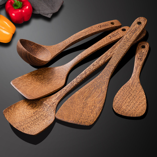 鸡翅木锅铲木铲无漆无蜡不t粘锅家用长柄木质木铲木勺木头炒菜铲