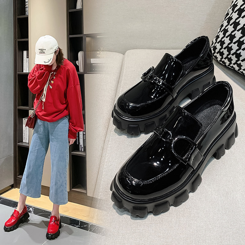 简约漆皮单鞋松糕厚底小码女鞋32 33大码40-43 446码圆头低帮鞋,女鞋,浅口单鞋,淘宝优惠券,粉丝福利购,淘宝优惠卷