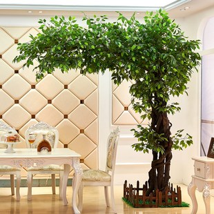 仿真榕树假树叶子大型植物酒w店商场婚礼道具室内许愿树景观树装