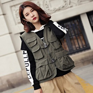 摄影马甲春秋款多口袋工装定制印绣字记者导演男女工作服义工服