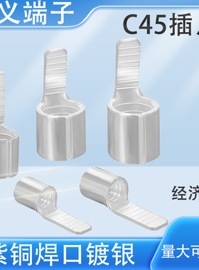 C45插片1.5/2.5/6/10/16平方齐全F紫铜件焊接片端子铜接线端子100