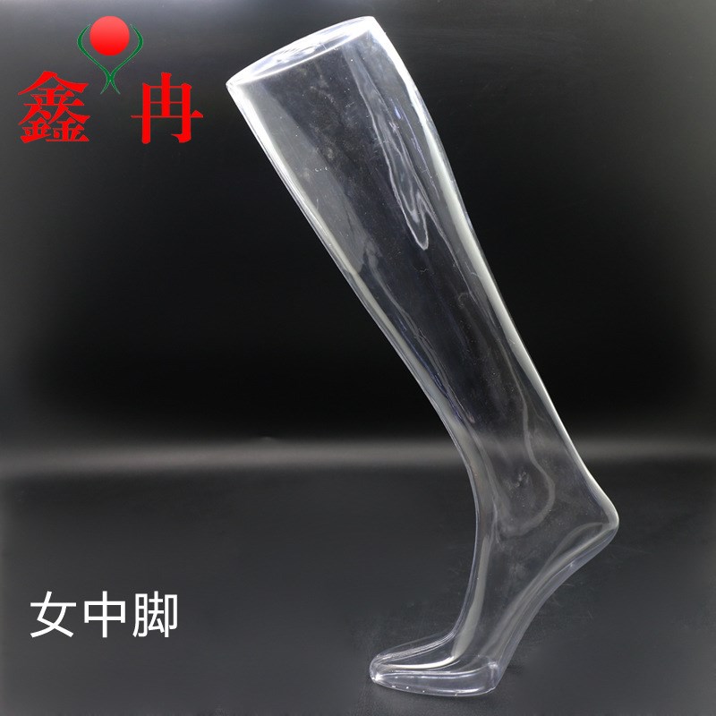 透明脚模男女脚模袜模特透明长中筒短丝袜脚腿模型拍照展示道具